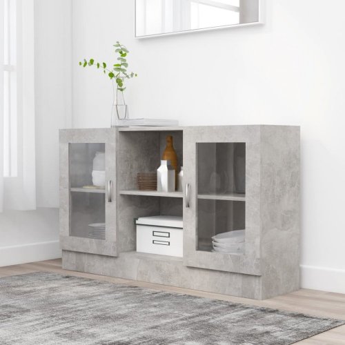 Presklená komoda Dekorhome - BAREVNÁ VARIANTA: Beton