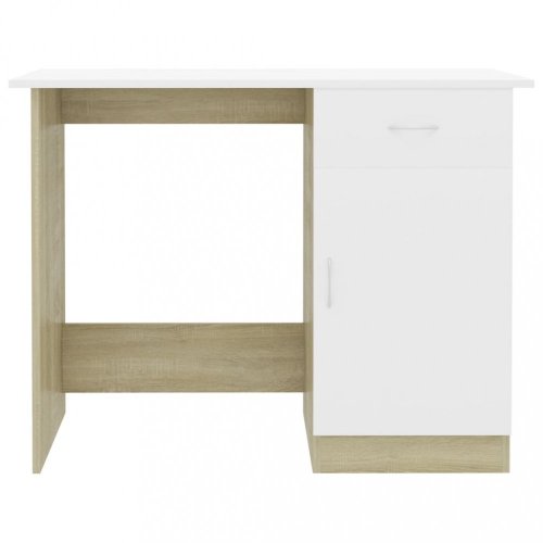 Psací stůl se skříňkou 100x50 cm Dekorhome - BAREVNÁ VARIANTA: Bílá lesk