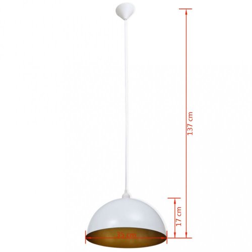 Závěsná lampa s nastavitelnou výškou 2 ks kov Dekorhome - BAREVNÁ VARIANTA: Bílá