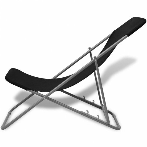 Skládací plážové židle 2 ks černá
