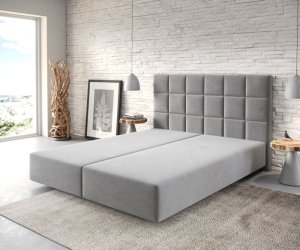 Boxspring posteľ Dream-Fine 160x200 cm z mikrovlákna sivá
