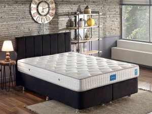 Rám manželskej postele s čelom Ela Double - Black (160 x 200)