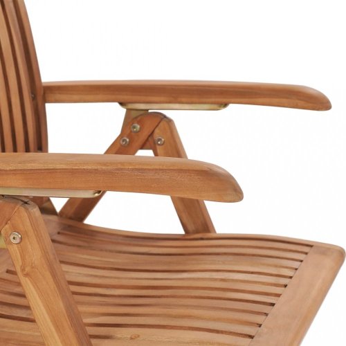 Skládací zahradní židle s poduškami 8 ks teak / látka Dekorhome - BAREVNÁ VARIANTA: Červená