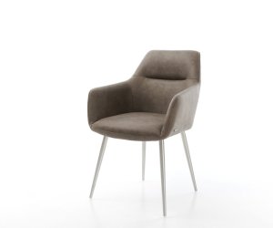 Jídelní židle Pejo-Flex taupe vintage zúžená podnož nerezová ocel