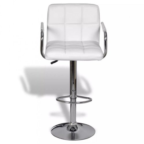 Barová stolička 2 ks umelá koža / chróm Dekorhome - BAREVNÁ VARIANTA: Biela