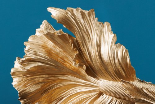 Dekoračná socha rybka TEJE 35 cm Dekorhome - BAREVNÁ VARIANTA: Zlatá