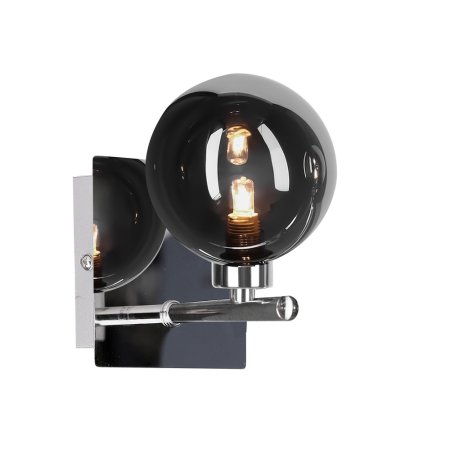Nástěnná lampa SOMUL 1x20W G9 chromové skleněné stínidlo 12 cm grafitové elegantní moderní nástěnné svítidlo do obývacího pokoje, ložnice, haly, koupelny