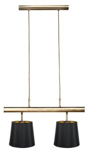 Závesná lampa patinovaná dvojitá čierna tienidlo 2x60W Milonga Candellu