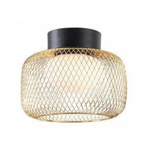 Lampa sufitowa Sopra 25 czarno złota klosz druciany do salonu GX53