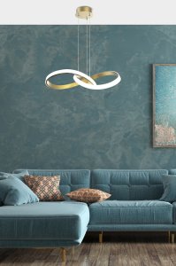 Bílo-zlatá LED závěsná lampa 4000K Paros