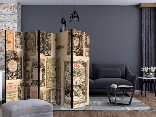 Paraván Vintage Books Dekorhome - ROZMĚR: 135x172 cm (3-dílný)