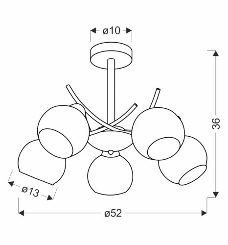 Závesná lampa AMOS Gold 5x40W E27 biele tienidlo