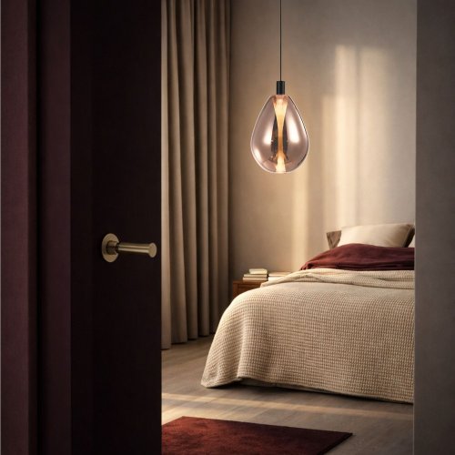 Lampa wisząca Denso 30 szklana kula miedziana do jadalni nad stół