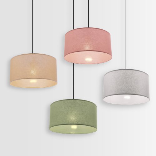 Závesná lampa SHANTI čierna 1x40W E27 béžové tienidlo