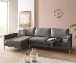 Rohová pohovka Marla 285x140 cm žinylka levá lenoška taupe