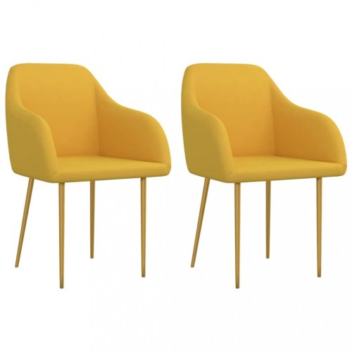 Jedálenská stolička 2 ks zamat / kov Dekorhome - BAREVNÁ VARIANTA: Žltá