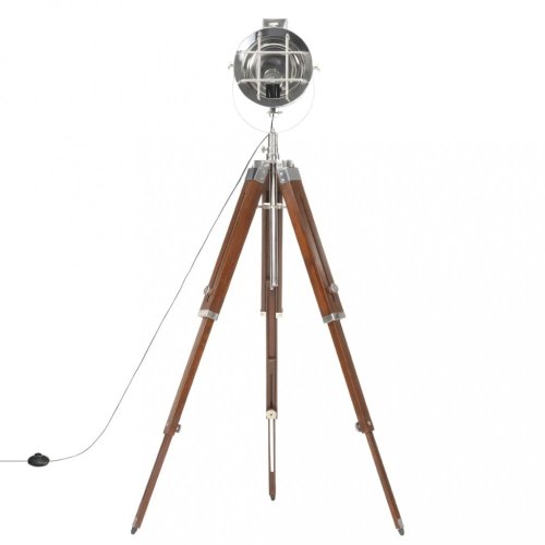 Stojací lampa kov / dřevo Dekorhome