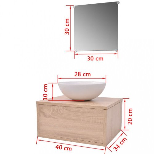 Koupelnový set 3 ks Dekorhome - BAREVNÁ VARIANTA: Přírodní dřevo