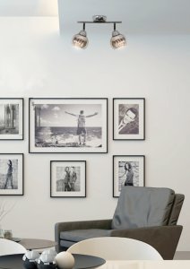 Nástenná LED páska 2X10W E14 chróm FORT