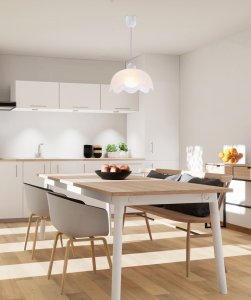 Závesná lampa Pansy 25 1x60W e27 biele tienidlo