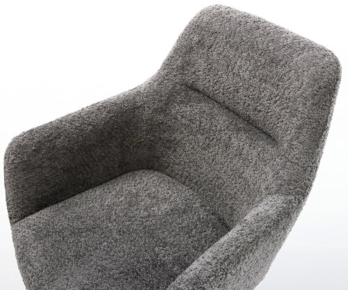 Jedálenská stolička Pejo-Flex bouclé sivá 4-nohá zúžená čierna