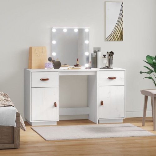 Toaletní stolek s LED osvětlením Dekorhome