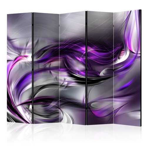 Paraván Purple Swirls Dekorhome - ROZMĚR: 225x172 cm (5-dílný)