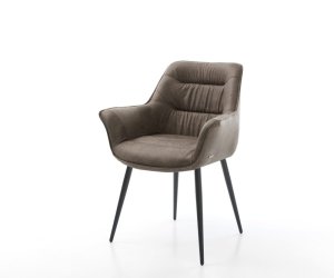 Jedálenská stolička Kaira-Flex mikrovlákno taupe vintage 4-nohá zúžená