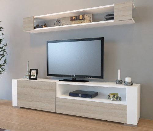 TV skrinka / Obývacia stena Arya - White, Cordoba