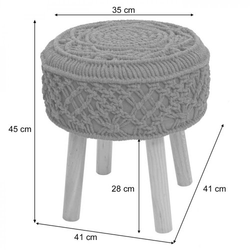 Macramé taburet