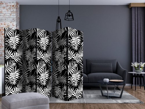Paraván Black and White Jungle Dekorhome - ROZMĚR: 135x172 cm (3-dílný)