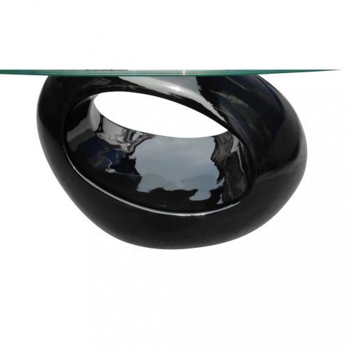 Konferenční stolek lamino / sklo Dekorhome - BAREVNÁ VARIANTA: Černá lesk