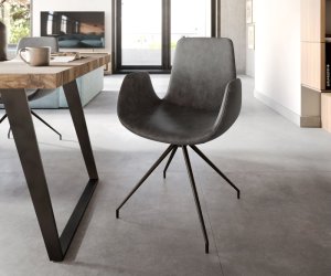 Jedálenská stolička Ilia-Flex s krížovou základňou zúžená čierna