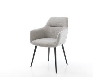 Jídelní židle Pejo-Flex Stripes světle šedá 4-nohá zúžená černá