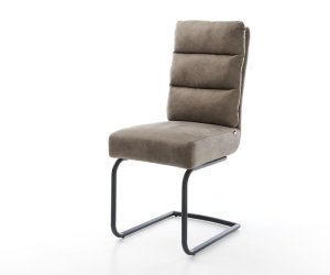 Jídelní židle Pela-Flex taupe vintage konzolová podnož kulatá černá