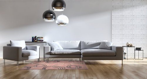 Kusový koberec Circles powder pink 80x150 cm