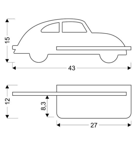 Dětská nástěnná lampička CAR LED