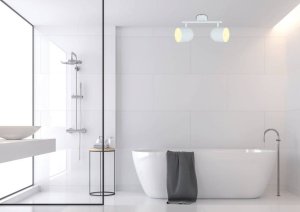 Nástenná/stropná pásová lampa biela 2xE27 Azuro