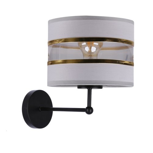 Nástenná lampa Andy, čierna, 1x40W, tienidlo E27, biela + zlatá
