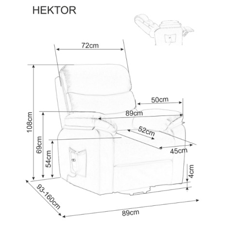 Elektrické masážní křeslo HEKTOR