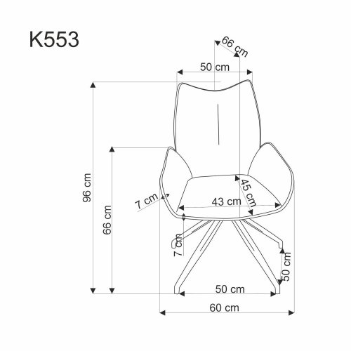 Otočné jedálenské kreslo K553