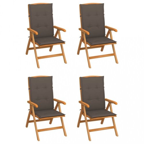 Zahradní židle 4 ks teak / látka Dekorhome