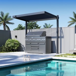 Prístrešok na gril s otváracou strechou
