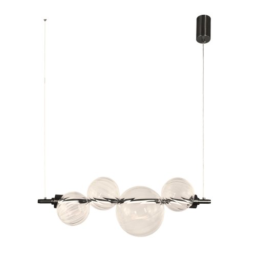 PLAYA lampa wisząca czarny pozioma 12W LED 3000K klosz bezbarwny