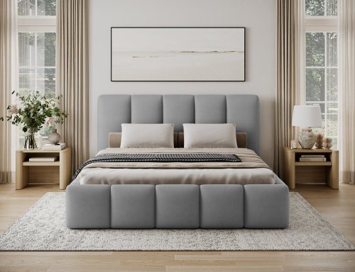 Posteľ Edvige + Drevený rám + plynový piest + kontajner 160x200