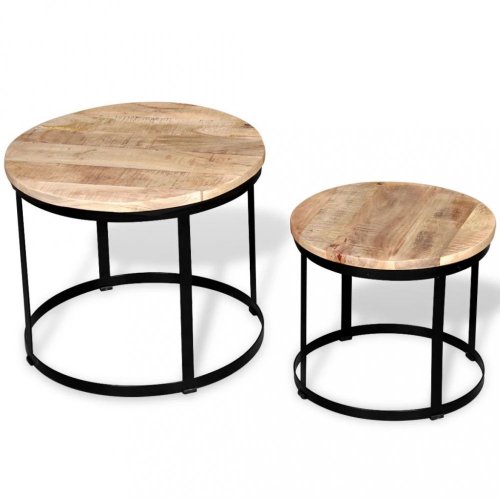 Konferenční stolek 2 ks dřevo / kov Dekorhome - DEKOR: Recyklované dřevo