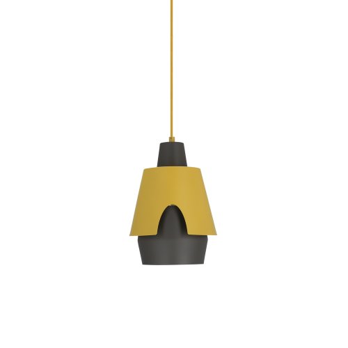 Závesná lampa žltá/sivá E27 Falun Ledea