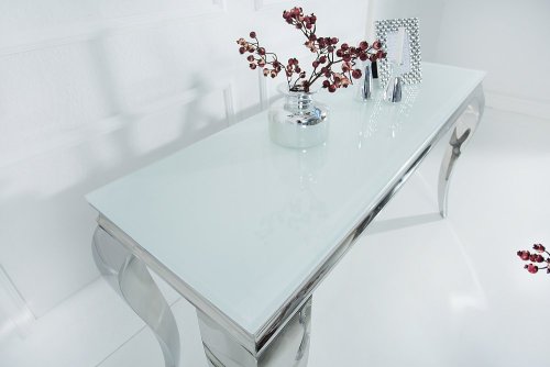 Konzolový stolek ZETHOS Dekorhome - BAREVNÁ VARIANTA: Bílá / šedá