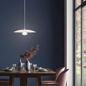 Závěsná lampa bílá LED 34cm Lund Ledea
