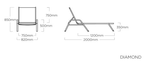 Polohovací zahradní lehátko DIAMOND